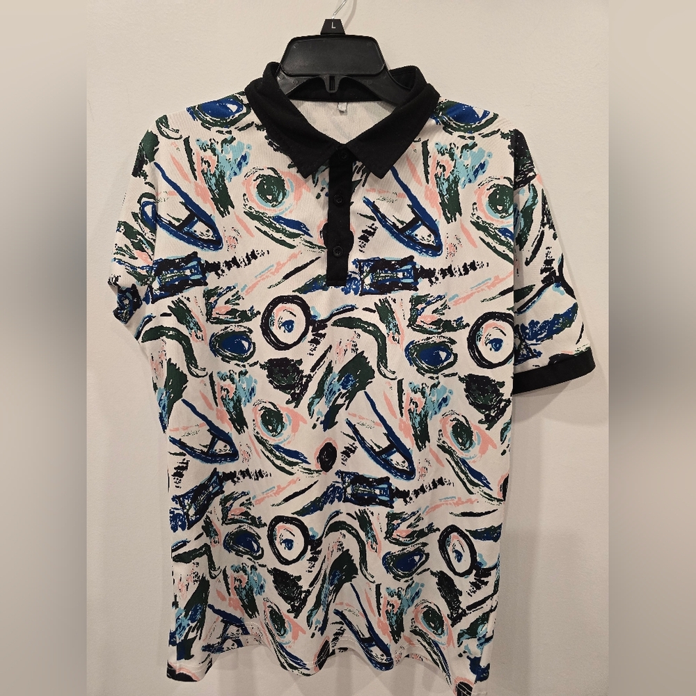 Vibrant Abstract Polo Shirt